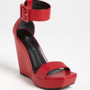 Saint Laurent Ankle Strap Wedge Sandal